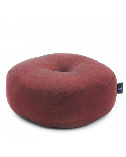 Leewadee Zafu Pillow – Round Meditation Cushion for Yoga Exercises, Small Floor Pillow Filled with Eco-Friendly Kapok, 12 x 5 inches, red