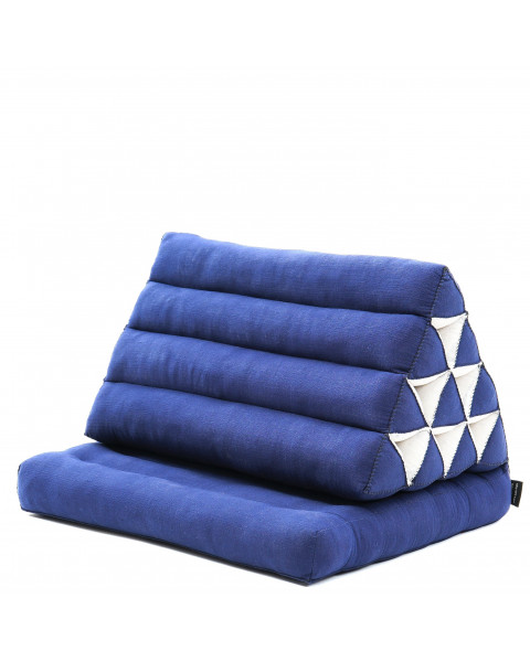 Leewadee 1-Fold Mat with Triangle Cushion – Comfortable TV Pillow, Foldable Mattress with Cushion Made of Eco-Friendly Kapok, 30 x 20 inches, blue