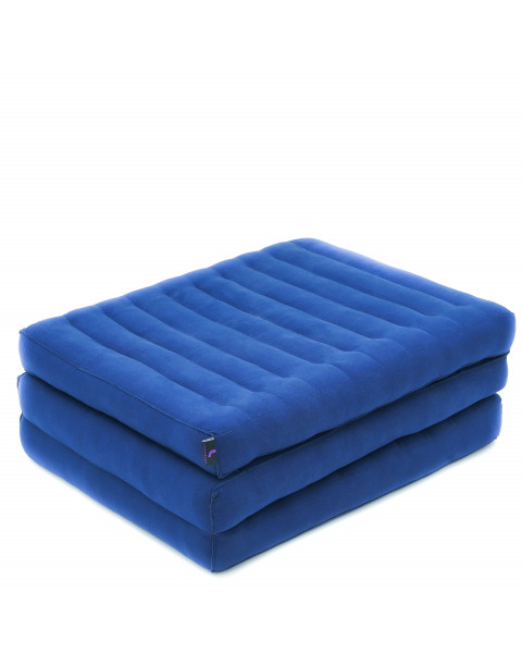 Leewadee Trifold Mattress S – Comfortable Thai Massage Pad, Foldable Relaxation Floor Mattress Filled with Eco-Friendly Kapok, Perfect to Use as a Sleeping Mat 79 x 20 inches, blue