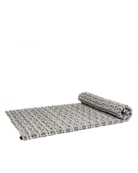 Leewadee Materassino Singolo Da Pavimento Pieghevole, Materasso Giapponese Arrotolabile, Letto Per Ospiti O Da Campeggio, Futon Shiatsu In Kapok, 190 x 100 cm, Nero Bianco