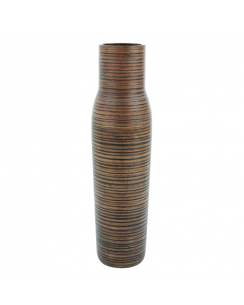 Leewadee Grand vase à poser au sol - Vase à poser au sol pour branches décoratives, vase haut design en bois de manguier, 110 cm, Marron