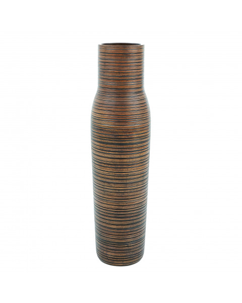 Leewadee Grande Vaso Da Terra: Alto Vaso Stile Boho In Legno Di Mango Per Rami Di Pampa, 110 cm, Marrone