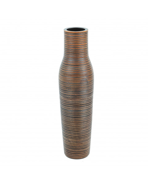 Leewadee Große Deko Bodenvase Für Dekozweige, Hohe Standvase Für Pampasgras, Design Holzvase, 70 cm, Braun