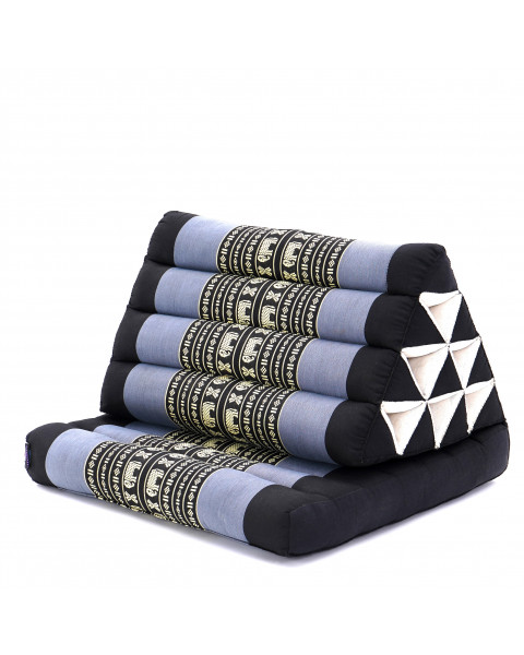 Leewadee 1-Fold Mat with Triangle Cushion – Comfortable TV Pillow, Foldable Mattress with Cushion Made of Kapok, 30 x 20 inches, Blue