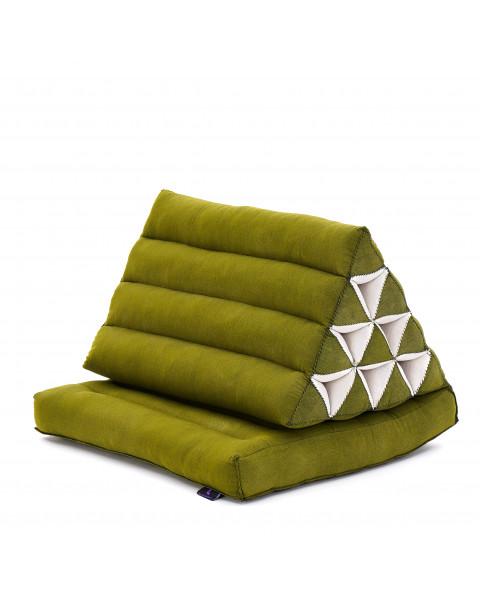 Leewadee 1-Fold Mat with Triangle Cushion – Comfortable TV Pillow, Foldable Mattress with Cushion Made of Eco-Friendly Kapok, 30 x 20 inches, green