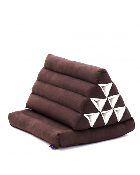 Leewadee 1-Fold Mat with Triangle Cushion – Comfortable TV Pillow, Foldable Mattress with Cushion Made of Eco-Friendly Kapok, 30 x 20 inches, brown
