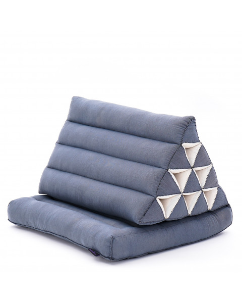 Leewadee 1-Fold Mat with Triangle Cushion – Comfortable TV Pillow, Foldable Mattress with Cushion Made of Eco-Friendly Kapok, 30 x 20 inches, anthracite