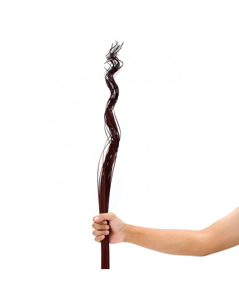Leewadee Wavy Palm Leaves – Loose Decor Twigs for Floor Vases, Colored and Dried Arrangements for Home and Business Decorations, 39 inches, bordeaux