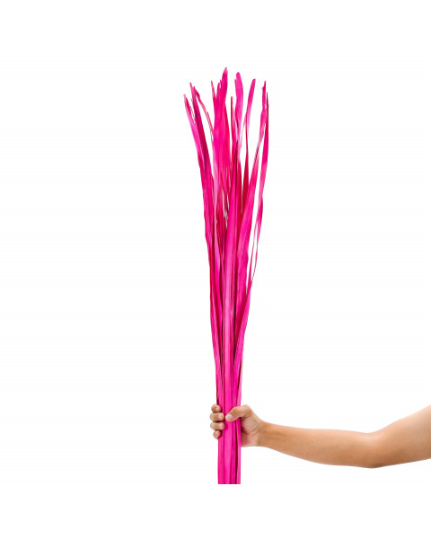 Leewadee Palm Leaves – Loose and Colored Decor Twigs for Floor Vases, Naturally Dried Arrangements for Home and Business Decorations, 47 inches, pink
