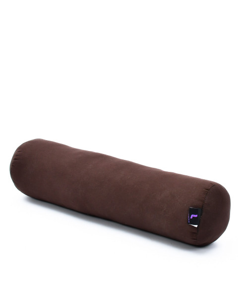 Leewadee Yoga Bolster – Shape-Retaining Cervical Neck Roll, Tube Pillow for Comfortable Reading, Made of Eco-Friendly Kapok, 20 x 6 x 6 inches, brown