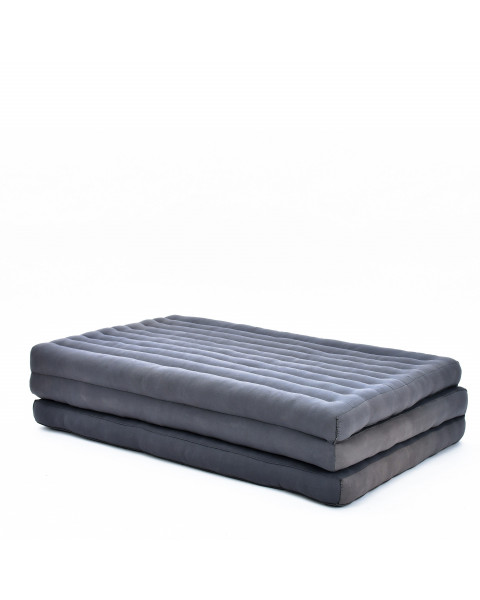 Leewadee Matelas de massage taille XL - Matelas thaï en kapok fait à la main, lit pliable thaï rembourré en kapok naturel, 200 x 100 cm, Anthracite