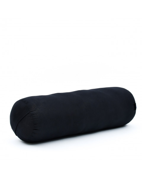 Leewadee Pilatesrolle Yoga Bolster Yogakissen Ökologisches Naturprodukt, Kapok, 60 x 25 x 25 cm, Schwarz