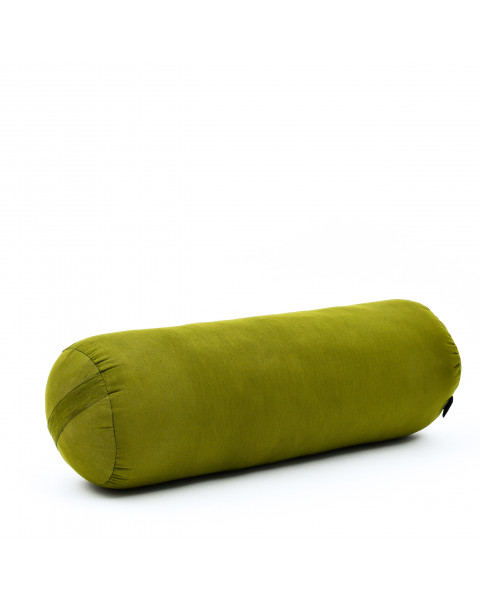 Leewadee grande yoga bolster: supporto per pilates allungato, cuscino da meditazione, realizzato a mano in kapok naturale, 60 x 25 x 25 cm, Verde