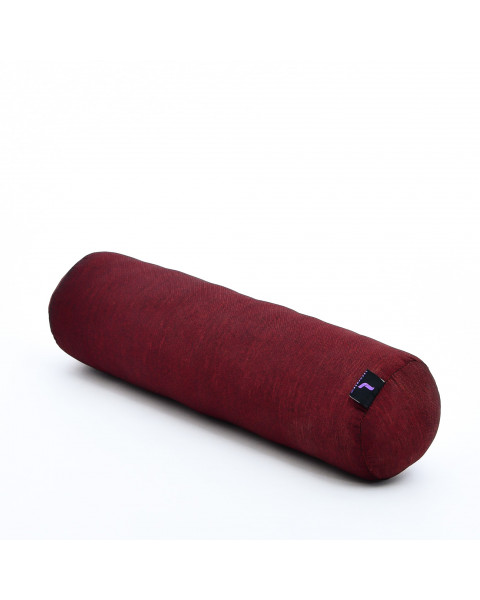 Leewadee yoga bolster pequeño – Cojín alargado para pilates y meditación, reposacabezas hecho a mano de kapok, 50 x 15 x 15 cm, Rojo