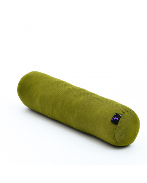 Leewadee Pilates Rolle Nackenstütze kleines Yoga Bolster Yogakissen ökologisches Naturprodukt, Kapok, 50 x 15 x 15 cm, Grün