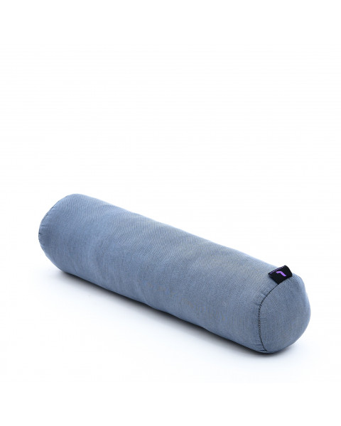 Leewadee yoga bolster piccolo: supporto per pilates allungato e cuscino da meditazione, realizzato a mano in kapok naturale, 50 x 15 x 15 cm, Antracite