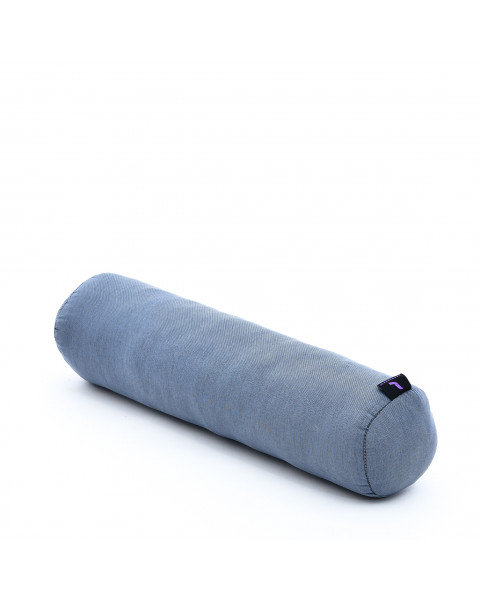 Leewadee Pilates Rolle Nackenstütze kleines Yoga Bolster Yogakissen ökologisches Naturprodukt, Kapok, 50 x 15 x 15 cm, Anthrazit