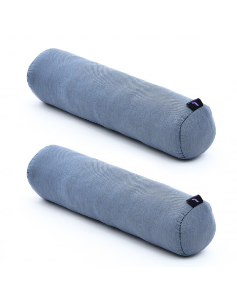 Leewadee Yoga Bolster Set – 2 Shape-Retaining Neck Rolls, Tube Pillows for Comfortable Reading, Made of Kapok, 20 x 6 x 6 inches, anthracite