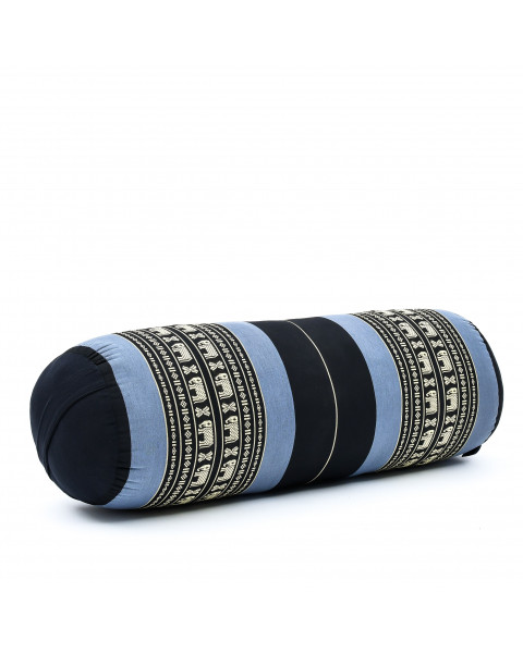 Leewadee Large Yoga Bolster – Shape-Retaining Tube Cushion for Meditation, Bolster for Stretching, Made of Kapok, 60 x 25 x 25 cm, Blue