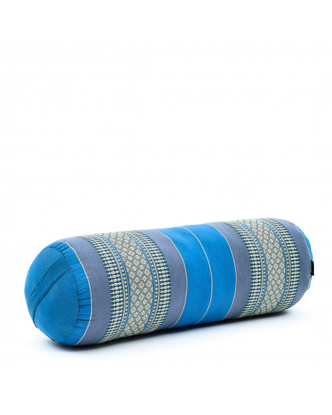 Leewadee Yoga Roll - Grand rouleau de kapok yoga fait à la main, rouleau de kapok pilates rembourré, 60 x 25 x 25 cm, Bleu Clair