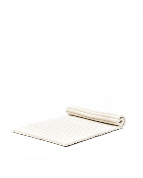 Leewadee materassino thailandese arrotolabile, L: tappeto per dormire, spessa stuoia da massaggio, strumento in kapok, 190 x 100 cm, écru