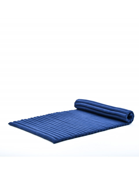 Leewadee - Foldable Floor Mattress - Japanese Roll Up Futon -Trifold Tatami Mat- Guest Floor Bed - Camping Mattress - Thai Massage Mat, Kapok Filled, 75 x 39 inches, Blue