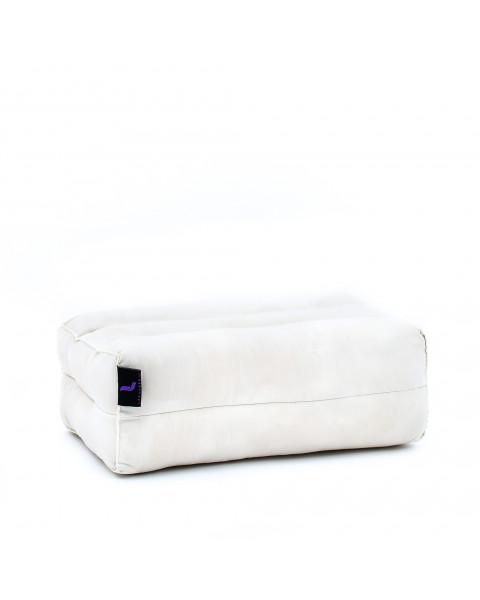 Leewadee Yoga Block – Floor Cushion for Yoga Practice, Meditation Seat Cushion for Workouts Filled with Eco-Friendly Kapok, 14 x 7 x 5 inches, ecru