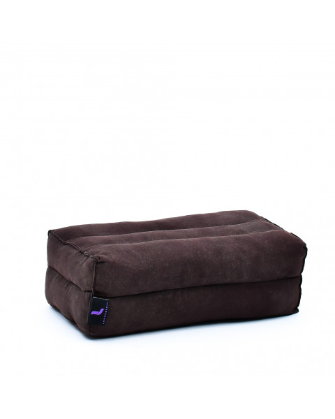 Leewadee Yoga Block – Floor Cushion for Yoga Practice, Meditation Seat Cushion for Workouts Filled with Eco-Friendly Kapok, 14 x 7 x 5 inches, brown