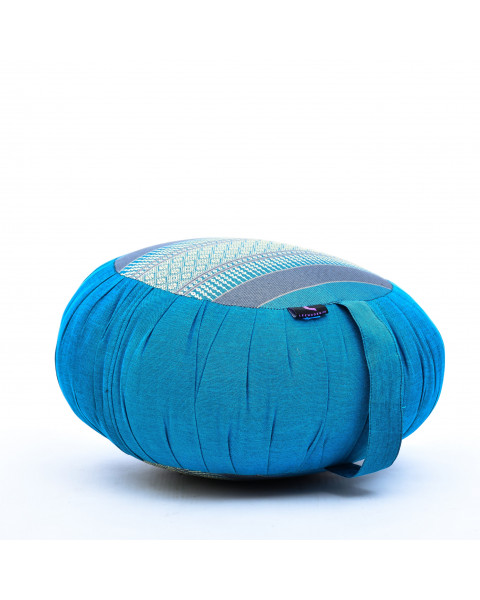 Leewadee Zafu - Coussin de méditation rond traditionnel japonais, coussin Zafu de yoga en kapok, assise au sol 36 x 20 cm, Bleu Clair