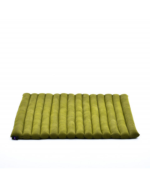 Leewadee Zabuton - Tapis Zabuton traditionnel enroulable et fait à la main, yoga mat épais rembourré en kapok, 70 x 70 cm, Vert