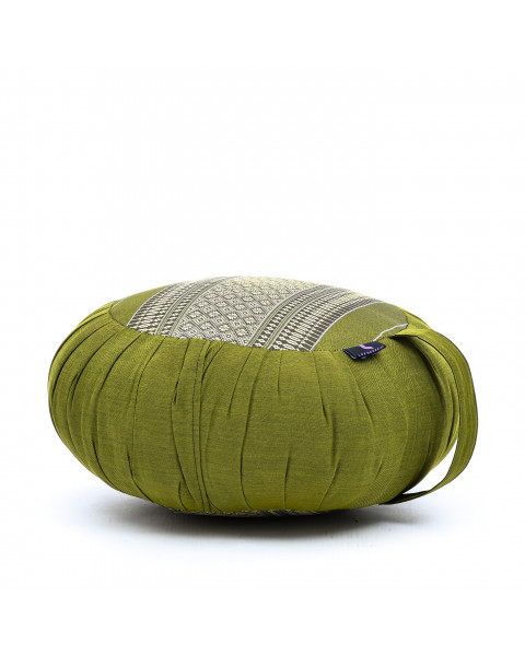 Leewadee Zafu Yoga Pillow – Round Meditation Cushion for Yoga Exercises, Light Floor Pillow Filled with Eco-Friendly Kapok, 14 x 8 inches, green
