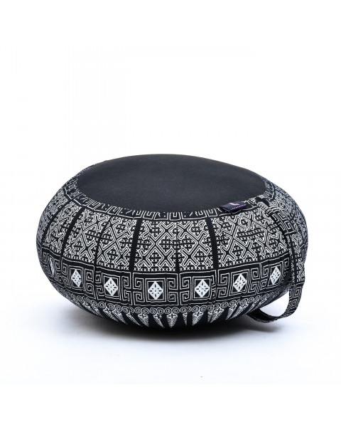 Leewadee Zafu Yoga Pillow – Round Meditation Cushion for Yoga Exercises, Light Floor Pillow Filled with Kapok, 36 x 20 cm, Black