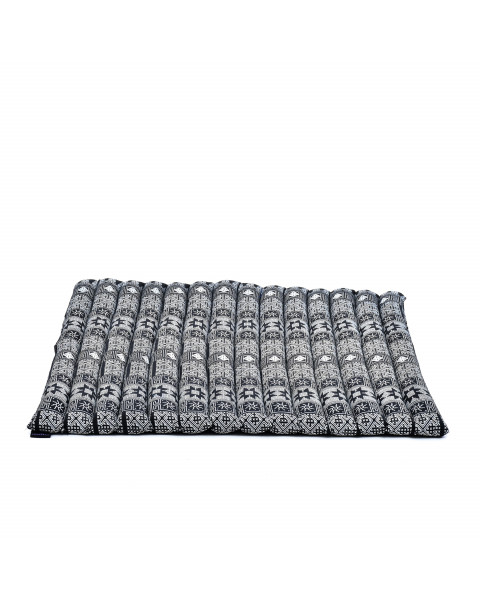 Leewadee Zabuton - Tapis Zabuton traditionnel enroulable et fait à la main, yoga mat épais rembourré en kapok, 70 x 70 cm, Noir