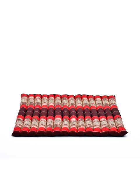Leewadee tappetino da meditazione Zabuton: cuscino da pavimento quadrato, seduta per yoga thailandese in kapok naturale, 70 x 70 cm, Rosso