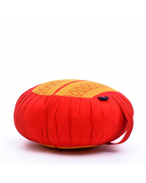 Leewadee cuscino da meditazione Zafu: guanciale rotondo thailandese, seduta in kapok naturale fatto a mano, 36 x 20 cm, Arancione Rosso