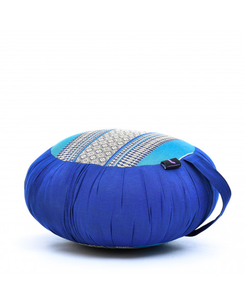 Leewadee Zafu Yoga Pillow – Round Meditation Cushion for Yoga Exercises, Light Floor Pillow Filled with Eco-Friendly Kapok, 14 x 8 inches, blue
