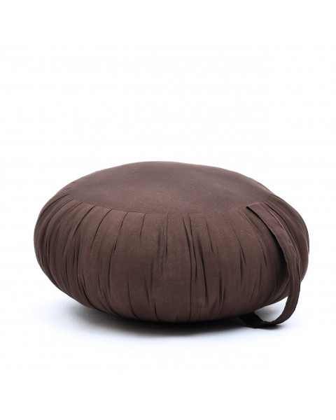 Leewadee Zafu Yoga Pillow – Round Meditation Cushion for Yoga Exercises, Light Floor Pillow Filled with Eco-Friendly Kapok, 14 x 8 inches, brown