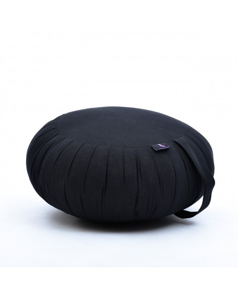 Leewadee Zafu Yoga Pillow – Round Meditation Cushion for Yoga Exercises, Light Floor Pillow Filled with Eco-Friendly Kapok, 14 x 8 inches, black