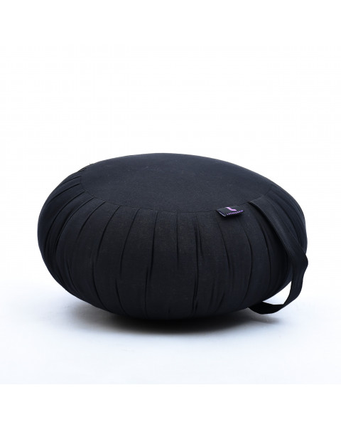 Leewadee Zafu Yoga Pillow – Round Meditation Cushion for Yoga Exercises, Light Floor Pillow Filled with Eco-Friendly Kapok, 14 x 8 inches, black