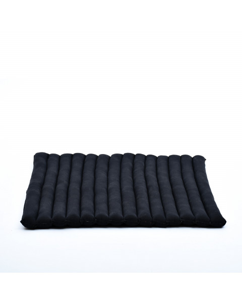 Leewadee Zabuton Rollbare Meditations-Matte Tragbare Sitzmatte Ökologisches Naturprodukt, Kapok, 70 x 70 cm, Schwarz