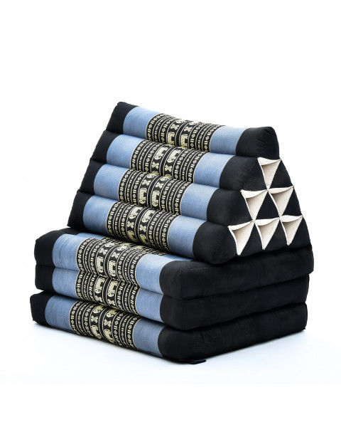 Leewadee 3-Fold Mat with Triangle Cushion – Comfortable TV Pillow, Foldable Mattress with Cushion Made of Eco-Friendly Kapok, 67 x 21 inches, blue