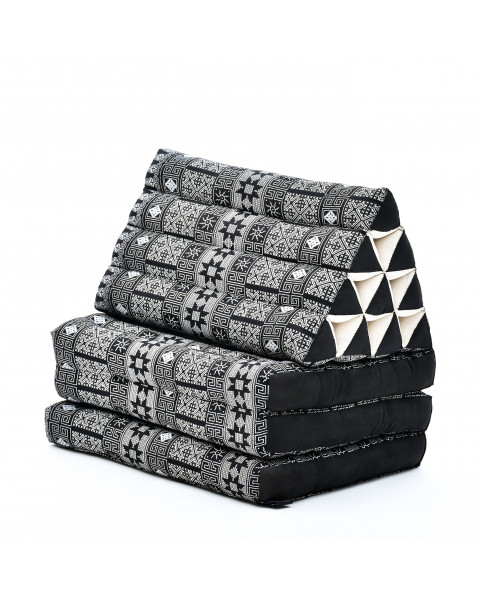 Leewadee 3-Fold Mat with Triangle Cushion – Comfortable TV Pillow, Foldable Mattress with Cushion Made of Eco-Friendly Kapok, 67 x 21 inches, anthracite black