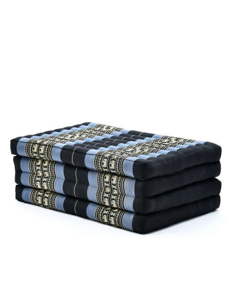 Leewadee materassino pieghevole, standard: tappeto medio pieghevole in kapok fatto a mano, materasso per il pavimento, 200 x 70 cm, Blu