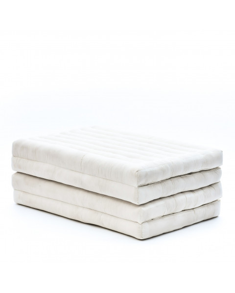 Leewadee materassino pieghevole, standard: tappeto medio pieghevole in kapok fatto a mano, materasso per il pavimento, 200 x 70 cm, écru