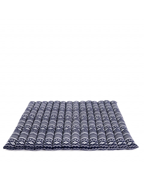 Leewadee Zabuton Seating Cushion – Square Floor Seat for Meditation Exercises, Light Yoga Mat Filled with Eco-Friendly Kapok, 28 x 28 inches, blue white