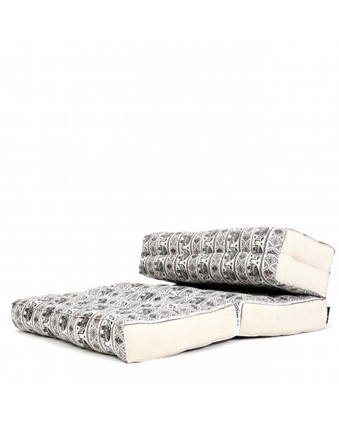 Leewadee Foldable Floor Mattress – 2 in 1 Floor Meditation Mat for Yoga and Relaxation, Seating Futon with Eco-Friendly Kapok, 20 x 28 inches, black white