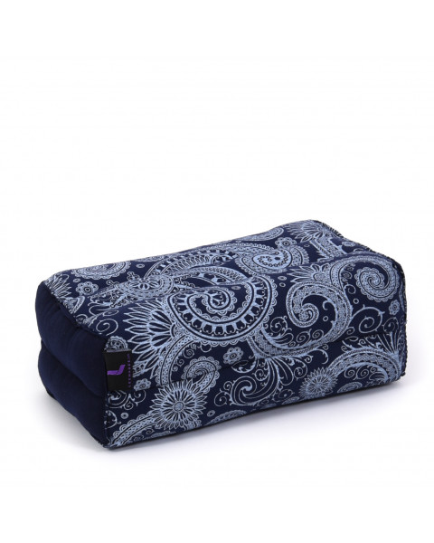 Leewadee Meditationskissen Yogakissen Yoga Block Yoga Zubehör Yoga Klotz Yoga Kissen Ökologisches Naturprodukt Thaikissen Nackenkissen, Kapok, 35 x 18 x 12 cm, Blau Weiß