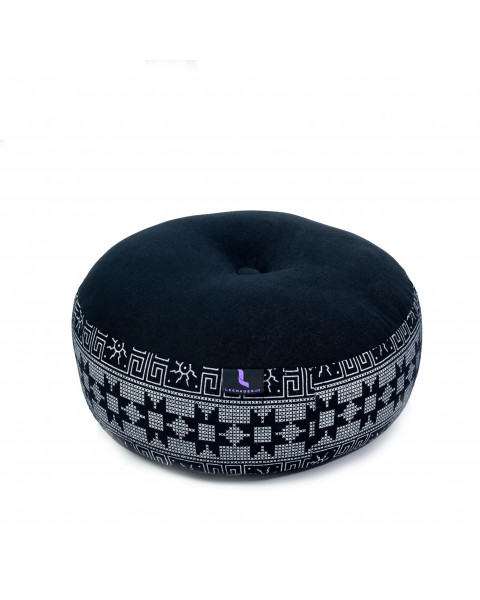 Leewadee Zafu Pillow – Round Meditation Cushion for Yoga Exercises, Small Floor Pillow Filled with Eco-Friendly Kapok, 12 x 5 inches, black