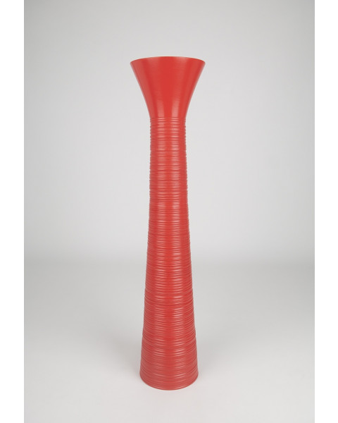 Leewadee Grand Vase A Poser Au Sol Pour Branches Décoratives De Pampa, Vase En Bois De Manguier, 90 cm, Rouge