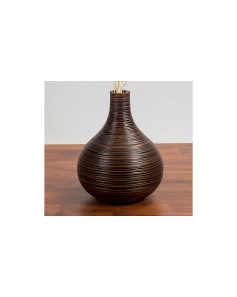 Leewadee Small Floor Vase – Handmade Flower Holder Made of Mango Wood, Sophisticated Vase for Decorative Twigs and Flowers, 12 inches, brown